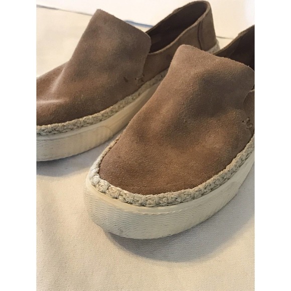Toms Tan Suede Slip-On Loafers - Picture 6 of 11